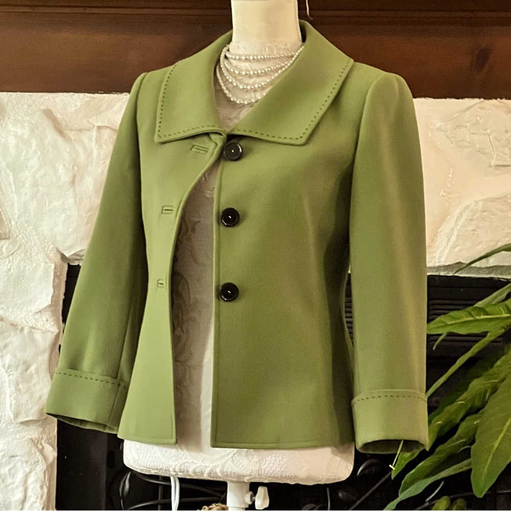 Alex Marie Olive Green Women's Jacket Blazer Size 4 - Picture 2 of 11